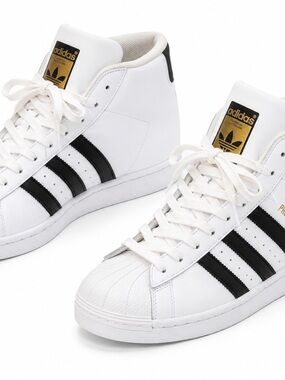 Adidas Pro Model White Black High Top Sneakers Men’s Size 12 Shell Toe Classic